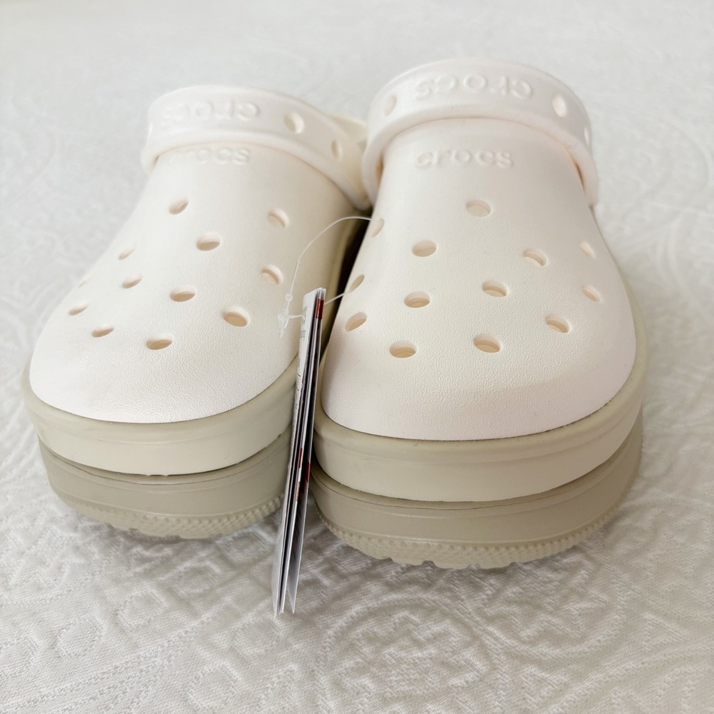 Crocs Classic Stacked Clogs, Chalk (US W's 7) - Picture 3 of 8